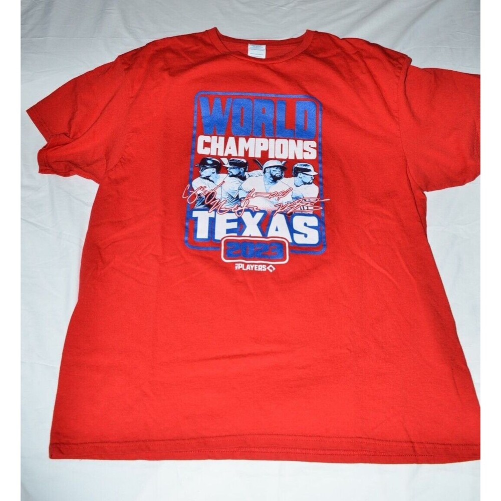 Texas Rangers 2023 World Series Champions T Shirt Size XL Red MLB Players
